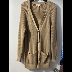Michael Kira gold tan knit cardigan size US S